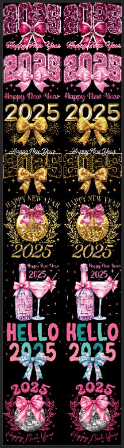 Happy New Years 22x80 premade gang sheet.