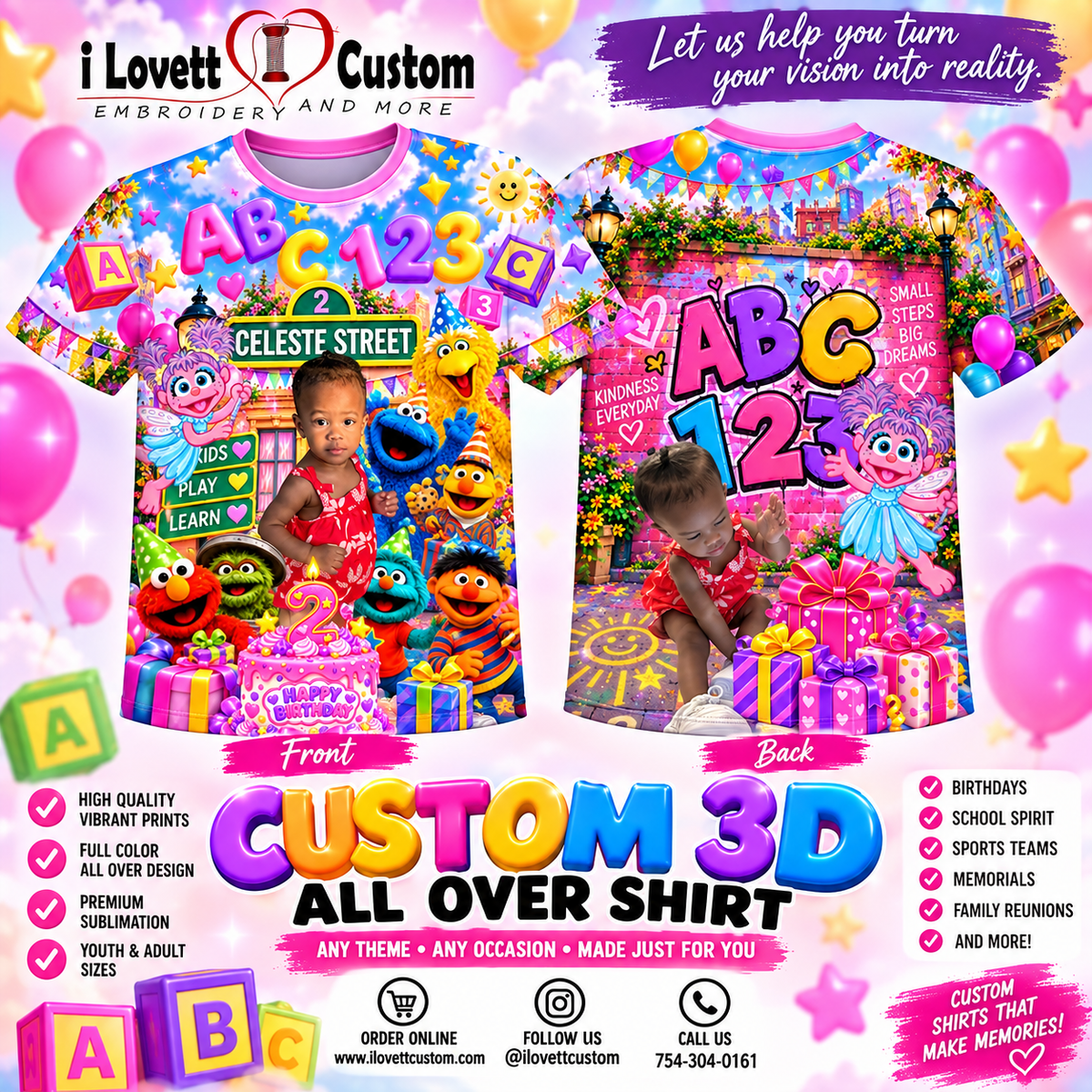Celeste street 3D ALLOVER SHIRTS