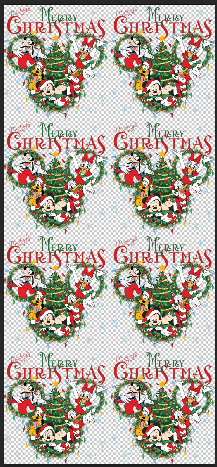 Mickey's Merry Christmas DTF transfer Gang sheet (Don't be A Grinch)