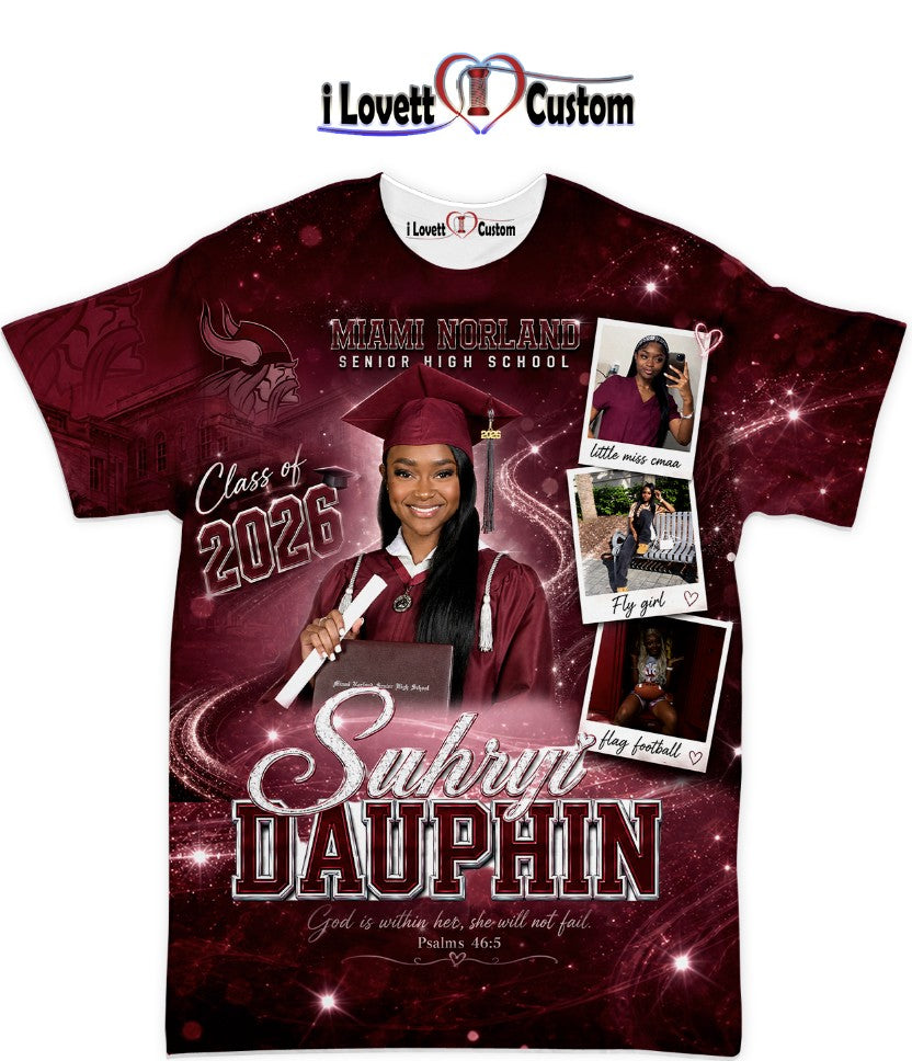 Suhryi Dauphin Class of 2026 3D Allover front shirts