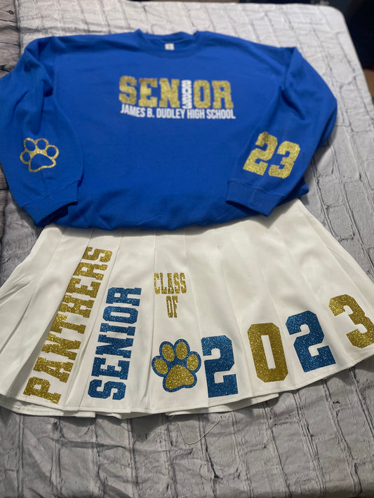 Senior Skirt and Sweatshirt Set