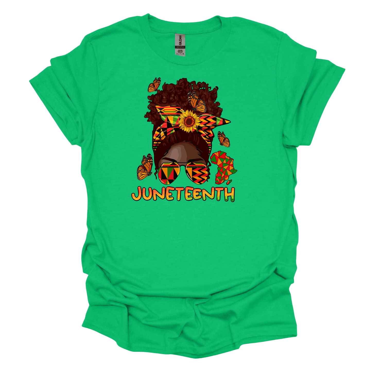 Juneteenth Empowerment Tee - Woman Messy Bun