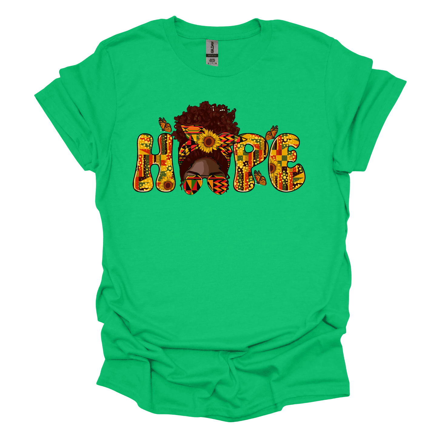 Juneteenth Empowerment Tee - Hope "Woman Messy Bun"