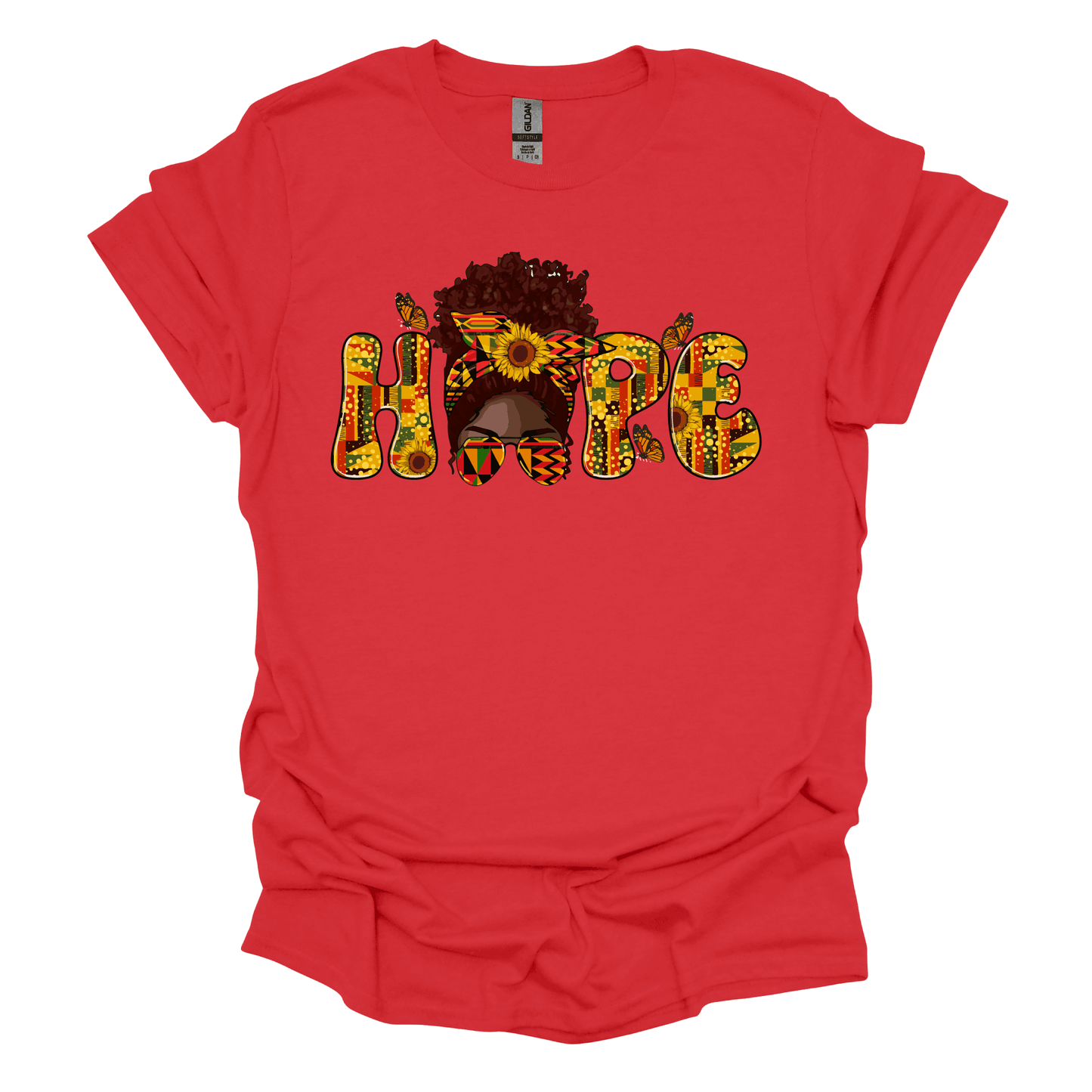 Juneteenth Empowerment Tee - Hope "Woman Messy Bun"