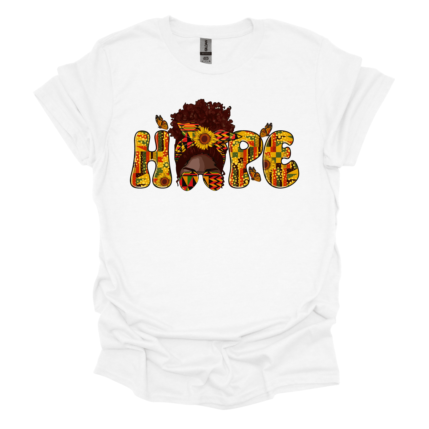 Juneteenth Empowerment Tee - Hope "Woman Messy Bun"