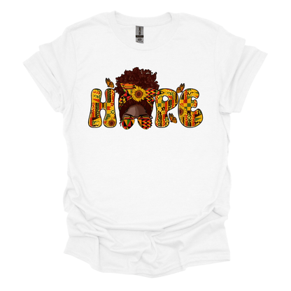 Juneteenth Empowerment Tee - Hope "Woman Messy Bun"