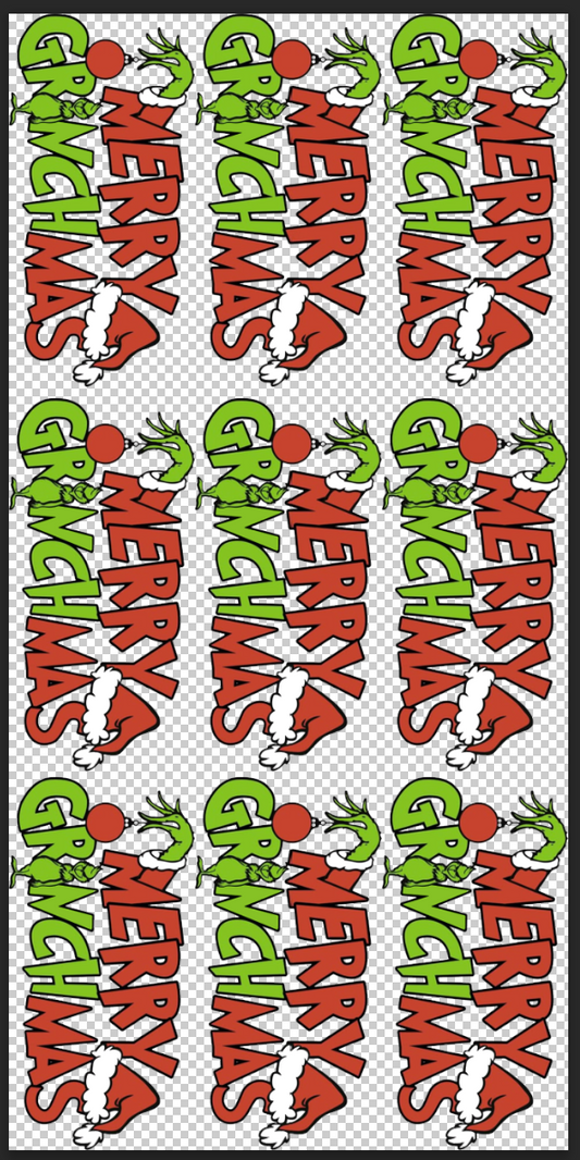 Merry Christmas Grinch  DTF transfer Gang sheet 22x36