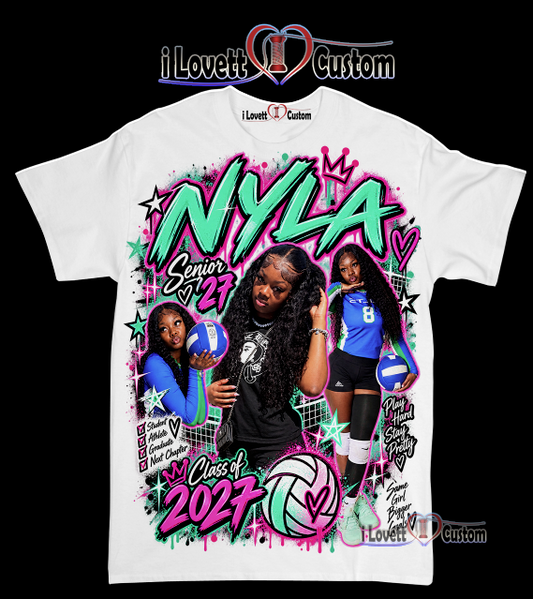 Nyla Senior Night . over sized center print shirts