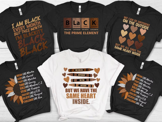 Black history Faux Glitter shirts