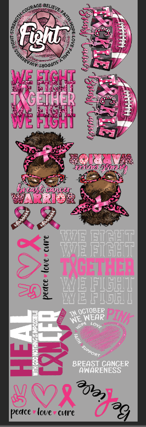Breast Cancer Awareness 22x72 premade gang sheet