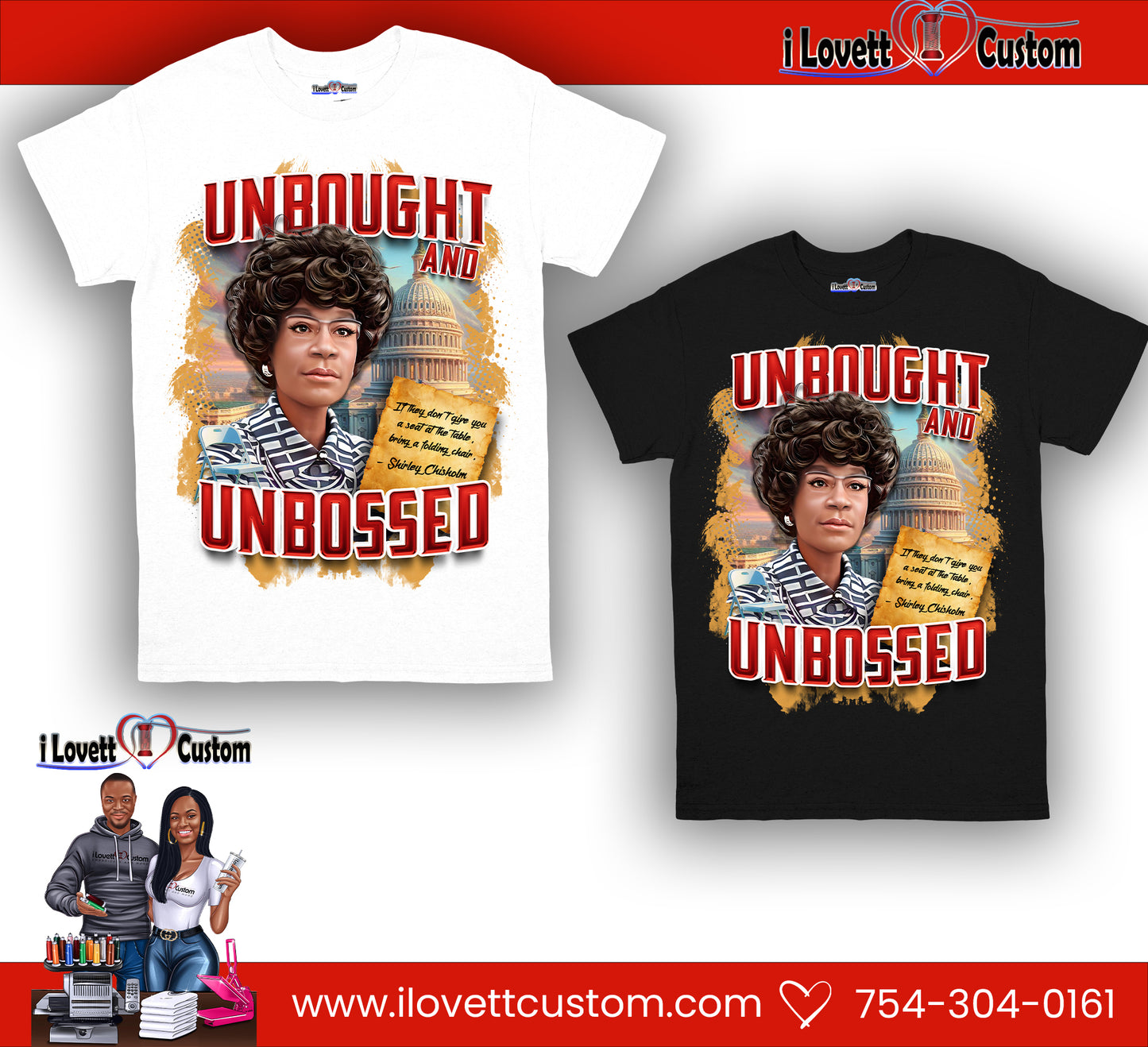 unbought and unbossed  Black History t-shirt